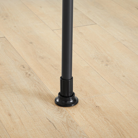 SoBuy FRG34-II-SCH – Säädettävä avoin vaateteline hyllyillä ja koukuilla, musta, Vahva teleskooppinen vaateräkki