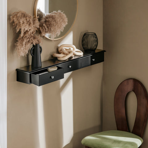 SoBuy Seinäkaappi Kapea Seinähylly seinälle 3 laatikkoa FRG43-L-SCH