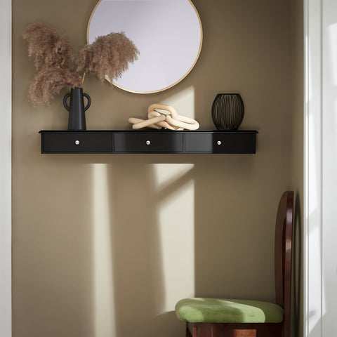 SoBuy Seinäkaappi Kapea Seinähylly seinälle 3 laatikkoa FRG43-L-SCH