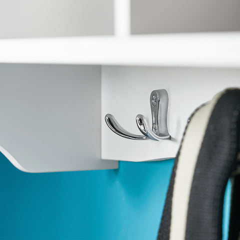 SoBuy Seinähylly 4 Koukkua puukuitulevyä Valkoinen FRG48-W