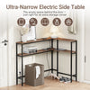 SoBuy FSB105-E-N Kapea konsolipöytä 180 × 20 × 100 cm – USB, USB-C, 2 pistorasiaa, 2 hyllyä, suora- tai kulma-asennus, musta