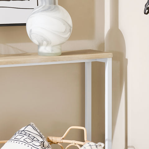 Ennakkomyynti SoBuy Kapea Senkki puukuitulevyä ja Metalli Valkoinen FSB19-Z