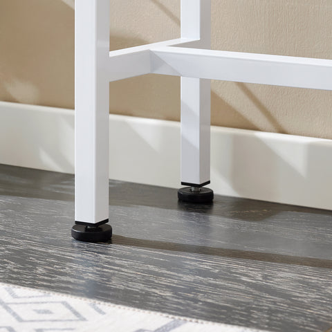 Ennakkomyynti SoBuy Kapea Senkki puukuitulevyä ja Metalli Valkoinen FSB19-Z