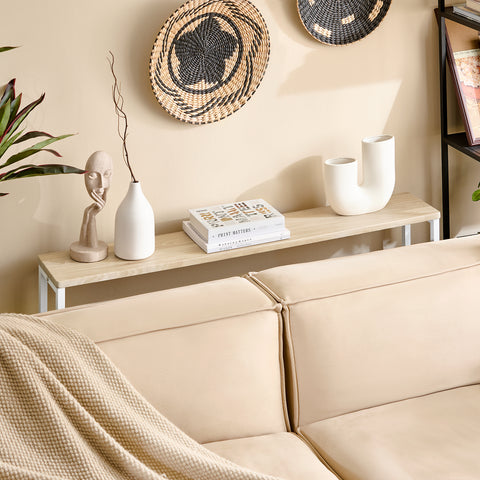 Ennakkomyynti SoBuy Kapea Senkki puukuitulevyä ja Metalli Valkoinen FSB19-Z