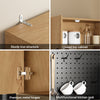 SoBuy FSB98-E-N Keittiön säilytyskaappi – 2 pistorasiaa & 2 USB-porttia, LED-valo, mikroaaltouunipaikka, 60 × 40 × 170 cm