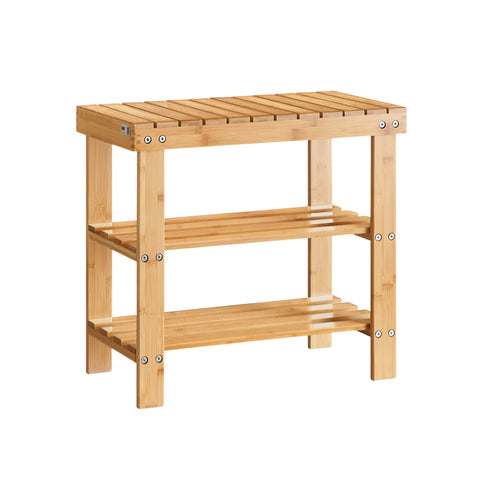 SoBuy Puinen Penkki bambupuuta Luonnollinen FSR02-K-N