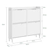 SoBuy FSR100-E-W Kenkäkaappi eteiseen LED-valolla ja liiketunnistimella – Ultraohut 19 cm, koukut, seinä- tai lattia-asennus, 8–12 paria, valkoinen