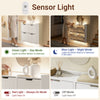 SoBuy FSR100-E-W Kenkäkaappi eteiseen LED-valolla ja liiketunnistimella – Ultraohut 19 cm, koukut, seinä- tai lattia-asennus, 8–12 paria, valkoinen