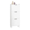 SoBuy FSR151-H-W Kapea Kenkäkaappi – 50 × 19 × 129 cm, Osastot, Kaatumiseste, Valkoinen
