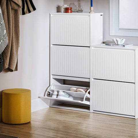 SoBuy Kenkäkaappi Kenkähylly 3 hyllyllä FSR165-H-W