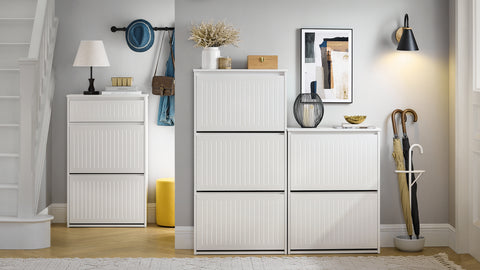 SoBuy Kenkäkaappi Kenkähylly 3 hyllyllä FSR165-H-W