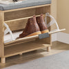 Ennakkomyynti SoBuy FSR199-N Kenkäteline Penkki Kenkäpenkki Sisäänkäynnille, Piilotettu Säilytystila ja Mukava Patja, Puinen Säilytyskaluste, 60x24x50 cm