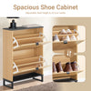 SoBuy FSR202-N Kenkäteline 8–12 Parille – 60 × 24 × 88 cm, Musta ja Vaalea Puunsävy