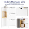 SoBuy FSR209-WN Kapea Kenkäkaappi Eteiseen – Valkoinen Kenkäkaappi 9 Kengälle – Tilaa Säästävä, MDF & Bambu, 90×19×129,5 cm