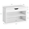 SoBuy FSR25-W Kenkäpenkki eteiseen, 2 tasoa ja pehmustettu istuin – 60 × 30 × 44 cm, valkoinen