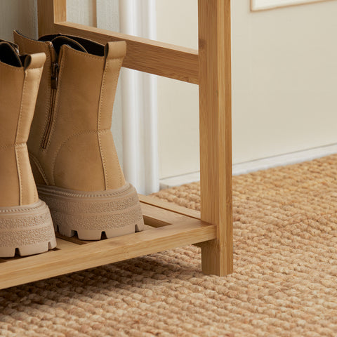 SoBuy Säilytyspenkki Tyynyllä bambupuuta Luonnollinen FSR47-N