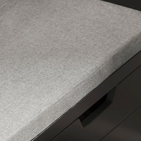 SoBuy FSR63-II-SCH Kengänsäilytyspenkki – Suljettu Säilytys, Pehmustettu Istuin, 150 kg Kantavuus – Moderni Musta, 91×30×50 cm