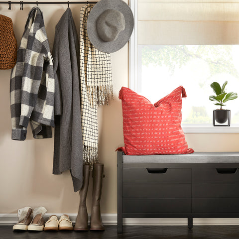 SoBuy FSR63-II-SCH Kengänsäilytyspenkki – Suljettu Säilytys, Pehmustettu Istuin, 150 kg Kantavuus – Moderni Musta, 91×30×50 cm