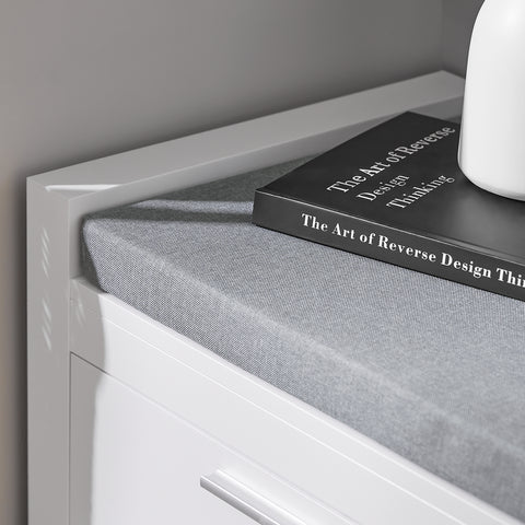 SoBuy FSR74-W Kenkäteline Penkki – Käytännöllinen Kenkäteline ja Säilytyspenkki Tyynyllä – Säilytysratkaisu Kenkille ja Asusteille, Valkoinen, 100x40x40cm