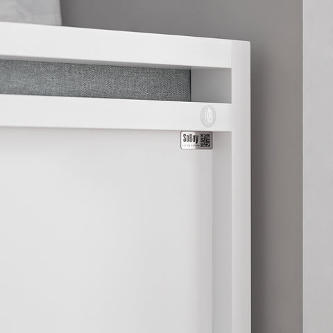 SoBuy FSR74-W Kenkäteline Penkki – Käytännöllinen Kenkäteline ja Säilytyspenkki Tyynyllä – Säilytysratkaisu Kenkille ja Asusteille, Valkoinen, 100x40x40cm