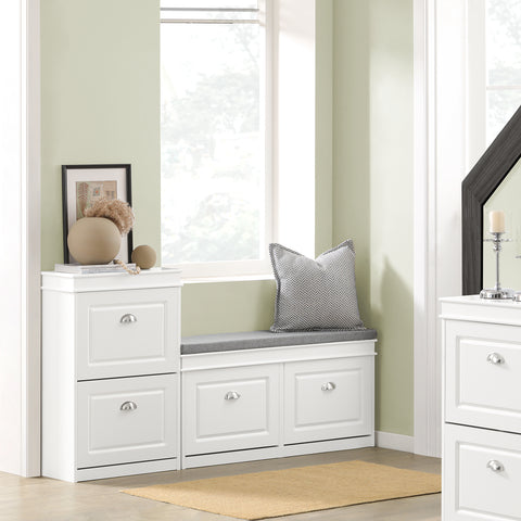 SoBuy FSR78-W Kenkäteline kahdella lasketettavalla ovella, kenkäkaappi eteiseen, mahtuu 8 paria kenkiä, 54x24x83 cm, Valkoinen