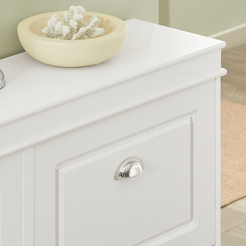 SoBuy FSR79-W Kenkäteline, 4 Lokerolla, Korkeus 83 cm, Valkoinen