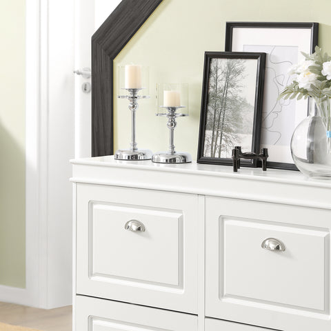 SoBuy FSR79-W Kenkäteline, 4 Lokerolla, Korkeus 83 cm, Valkoinen