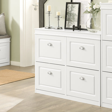 SoBuy FSR79-W Kenkäteline, 4 Lokerolla, Korkeus 83 cm, Valkoinen