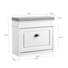 SoBuy FSR82-K-WG Kengänsäilytyspenkki Eteispenkki – Penkki Säilytystilalla ja Pehmusteella, Kengille, Käytävään tai Olohuoneeseen, 61x24x51 cm, Kantavuus 113 kg, Vanhanvalkoinen puuviimeistely