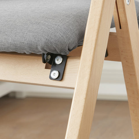 SoBuy FST92-N Taitettava Pehmustettu Puu­tuoli – Ergonominen, Tilaa Säästävä Keittiö- ja Toimistotuoli, Vaaleanharmaa