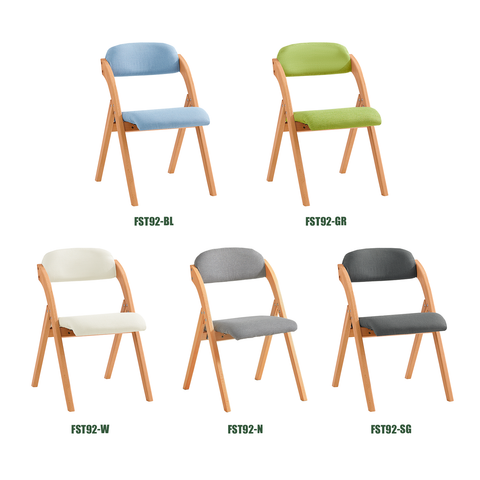 SoBuy FST92-N Taitettava Pehmustettu Puu­tuoli – Ergonominen, Tilaa Säästävä Keittiö- ja Toimistotuoli, Vaaleanharmaa