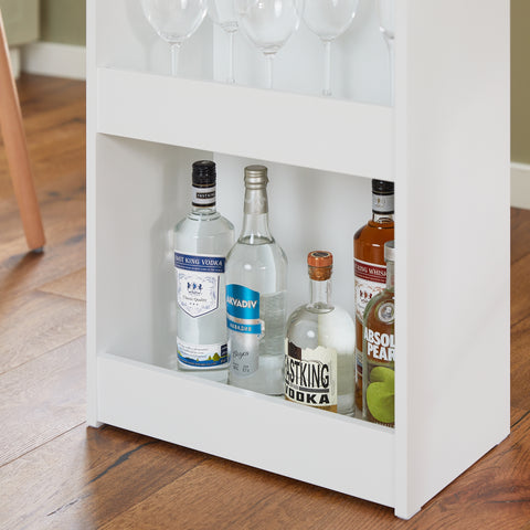 SoBuy Baaripöytä Keittiön pöytä Korkea pöytä 3 hyllyä FWT101-W