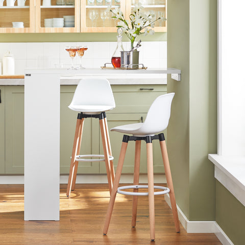 SoBuy Baaripöytä Keittiön pöytä Korkea pöytä 3 hyllyä FWT101-W