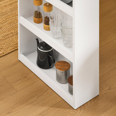 SoBuy FWT17-II-W Baaripöytä Korkea Keittiöpöytä Seisomapöytä Pieniin Tilohin, Baari Keittiöön, Olohuoneeseen, Toimistoon tai Kahvilaan Valkoinen 112 x 57 x 106 cm