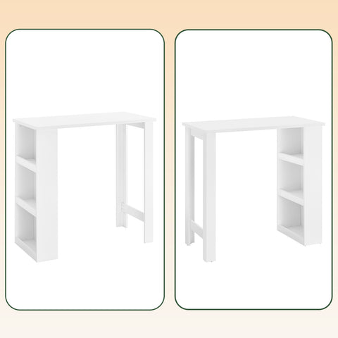 SoBuy FWT17-II-W Baaripöytä Korkea Keittiöpöytä Seisomapöytä Pieniin Tilohin, Baari Keittiöön, Olohuoneeseen, Toimistoon tai Kahvilaan Valkoinen 112 x 57 x 106 cm