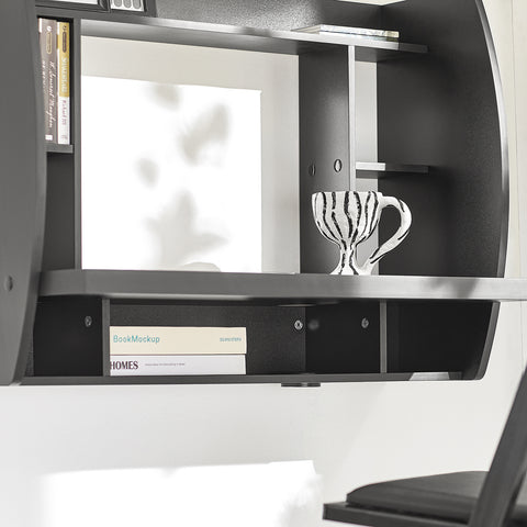 SoBuy Seinään työpöytä Tietokonepöytä Toimistopöytä lasten kirjoituspöytä FWT18-SCH