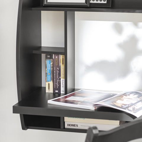 SoBuy Seinään työpöytä Tietokonepöytä Toimistopöytä lasten kirjoituspöytä FWT18-SCH