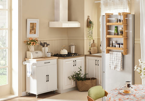 Ennakkomyynti SoBuy Ripustettava Hylly Jääkaappi bambupuuta Luonnollinen KCR03-N