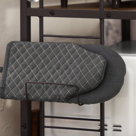 SoBuy Mikroaaltouuniteline lastulevyä ja Metalli Musta KCR08-PF