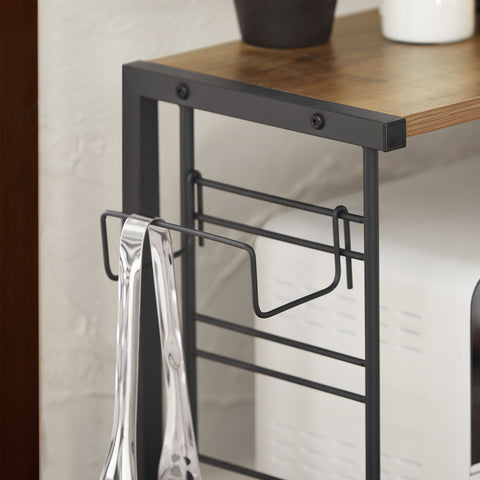 SoBuy Mikroaaltouuniteline lastulevyä ja Metalli Musta KCR08-PF