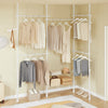 SoBuy KLS04-II-W Teleskooppinen vaateteline – Säädettävä avoin vaatekaappi tangoilla ja hyllyillä, vaaterekki makuuhuoneeseen/pukeutumishuoneeseen, valkoinen