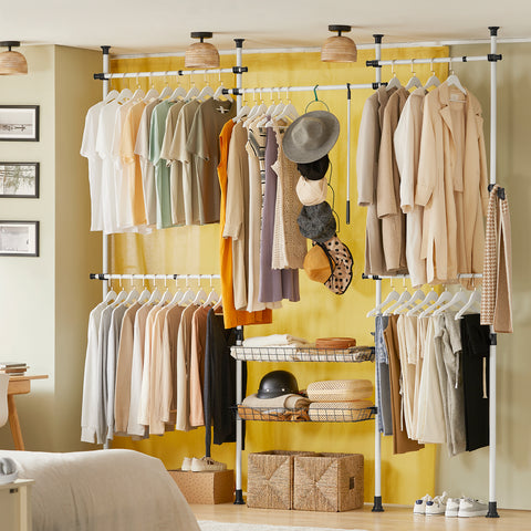 SoBuy Vaatekaappikokonaisuus Metalli ja polypropeenimuovia Valkoinen KLS04