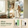 SoBuy KLS20-SCH Seinäkiinnitteinen vaateripustin – 2 MDF-hyllyä, teollinen musta, 91,5 × 48 × 220 cm