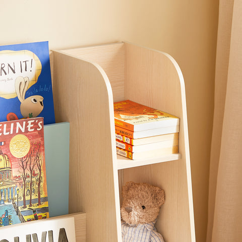 SoBuy Lasten Kirjahylly Lehtiteline Säilytys Kulmahylly KMB114-GR