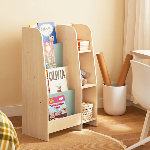 SoBuy Lasten Kirjahylly Lehtiteline Säilytys Kulmahylly KMB114-GR