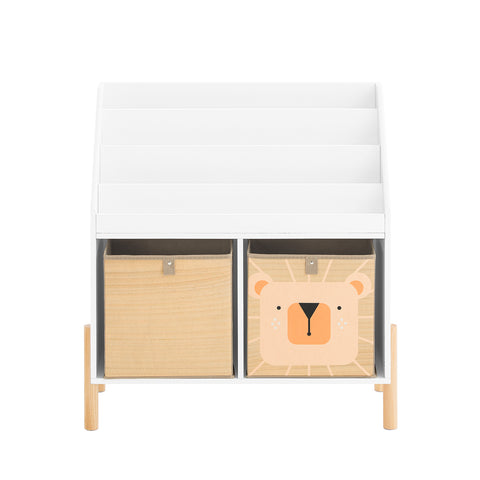 SoBuy Lasten Kirjahylly Lehtiteline Säilytys Valkoinen Kulmahylly KMB115-W