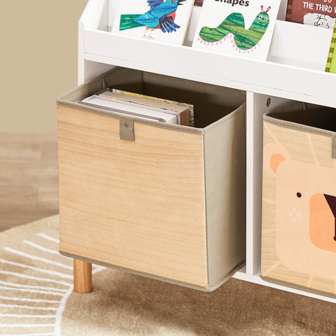 SoBuy Lasten Kirjahylly Lehtiteline Säilytys Valkoinen Kulmahylly KMB115-W