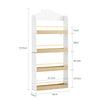 SoBuy KMB121-WN Lasten Kirjahylly 4 Tasoa – Montessori-tyylinen Kirja- ja Leluhylly Lastenhuoneeseen, Valkoinen & Luonnonpuu 60×15×130,5 cm