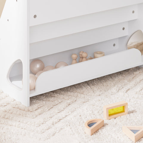 SoBuy Lasten kirjahylly - 4-hyllyä | Kirjoille ja Leluille | Valkoinen 70x30x60cm KMB32-K-W