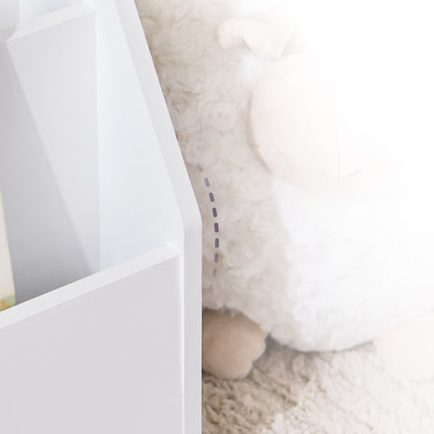 SoBuy Lasten kirjahylly - 4-hyllyä | Kirjoille ja Leluille | Valkoinen 70x30x60cm KMB32-K-W